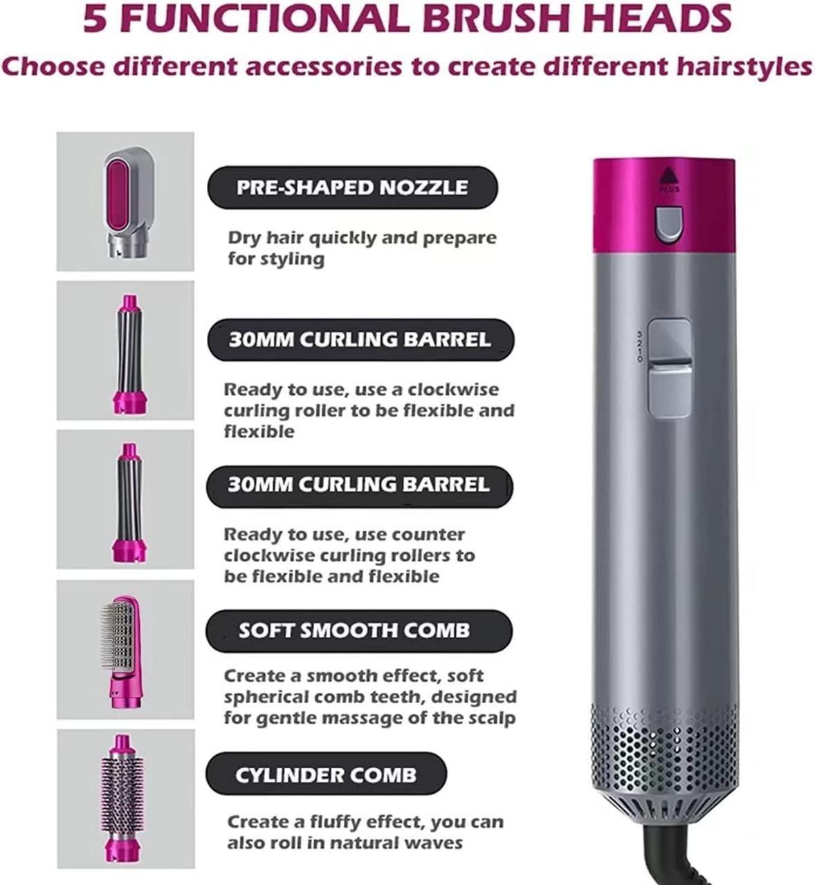 5-in-1 Multifunctional Hair Styler & Dryer with Automatic Curling