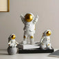 Astronaut Spaceman Statue Decors Set of 3 - Golden